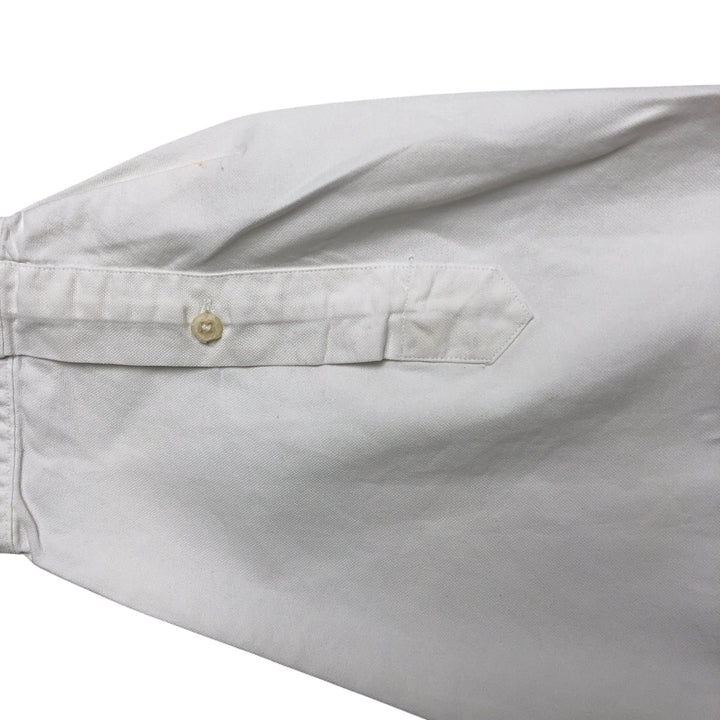 Ralph Lauren YARMOUTH long sleeve button down shirt, men's size L cotton white type Vintage Second Hand