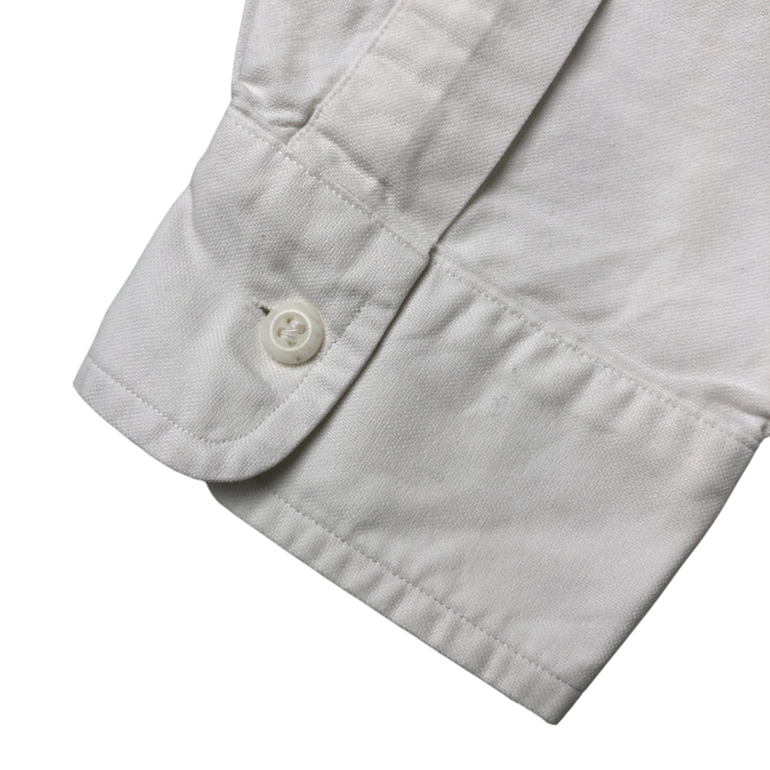Ralph Lauren YARMOUTH long sleeve button down shirt, men's size L cotton white type Vintage Second Hand