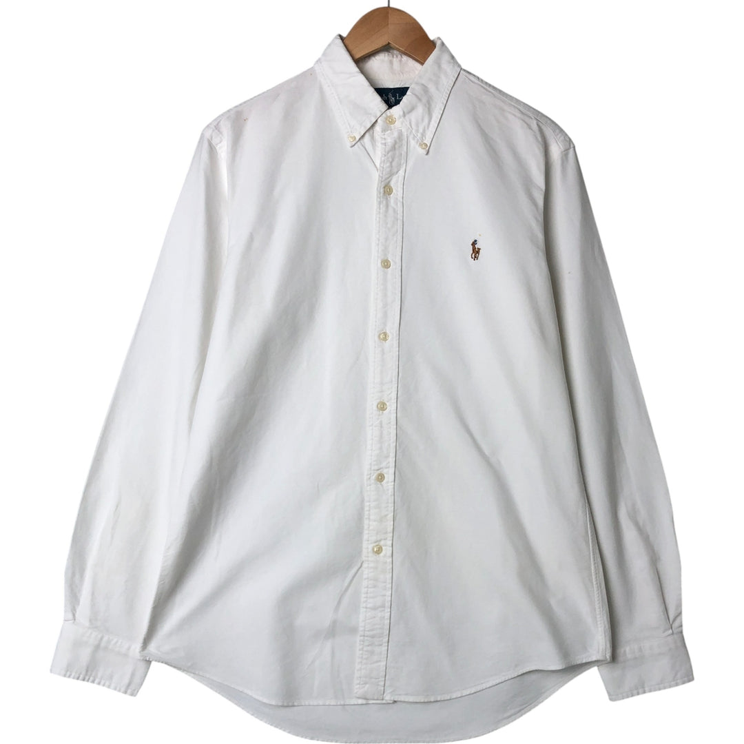 Ralph Lauren CUSTOM FIT long sleeve button down shirt, men's size M cotton white type Vintage Second Hand