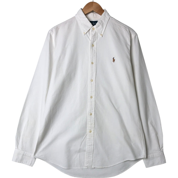 Ralph Lauren CUSTOM FIT long sleeve button down shirt, men's size M cotton white type Vintage Second Hand