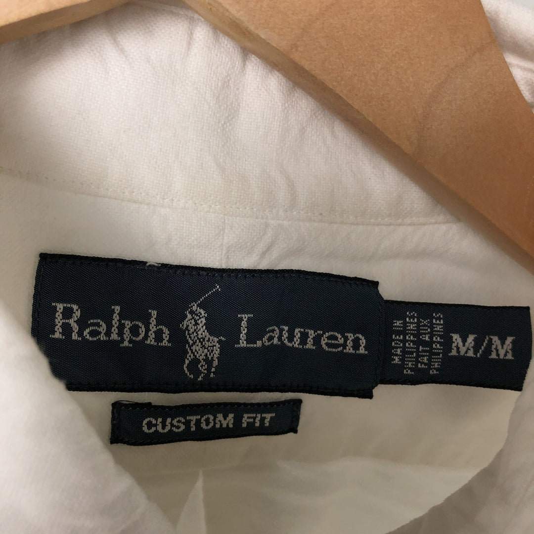 Ralph Lauren CUSTOM FIT long sleeve button down shirt, men's size M cotton white type Vintage Second Hand