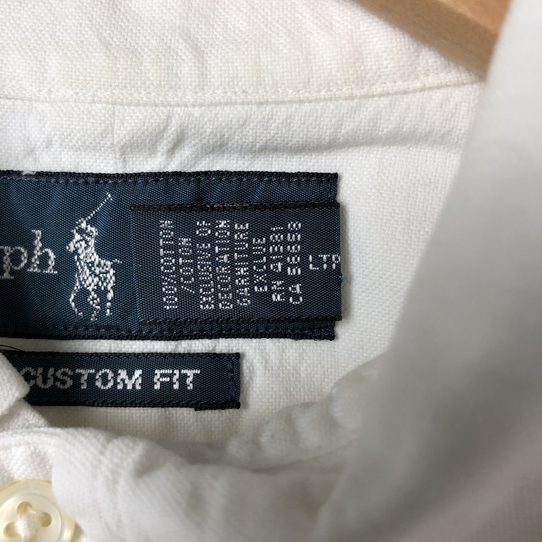 Ralph Lauren CUSTOM FIT long sleeve button down shirt, men's size M cotton white type Vintage Second Hand