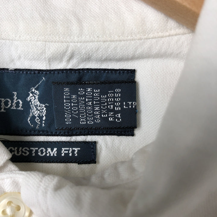 Ralph Lauren CUSTOM FIT long sleeve button down shirt, men's size M cotton white type Vintage Second Hand