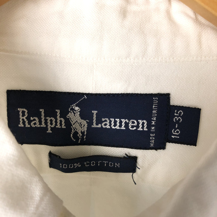 Ralph Lauren long sleeve button down shirt, men's size L cotton white type Vintage Second Hand