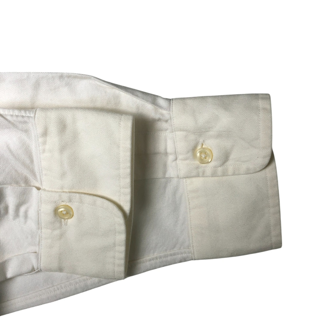 Ralph Lauren long sleeve button down shirt, men's size L cotton white type Vintage Second Hand