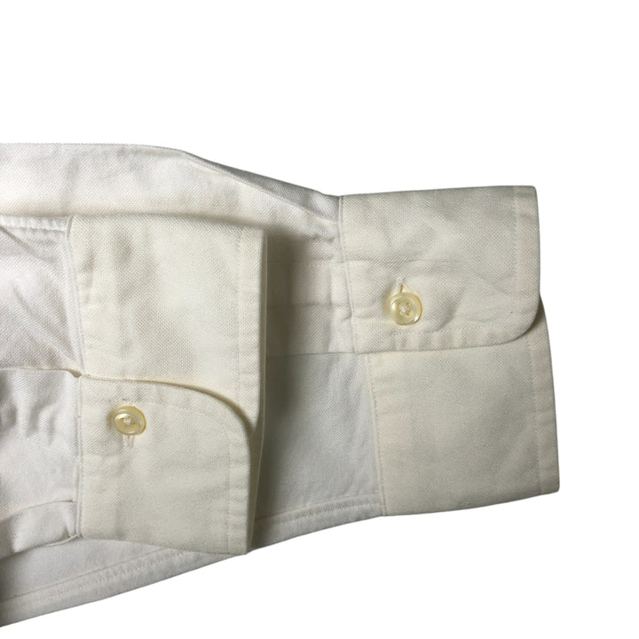 Ralph Lauren long sleeve button down shirt, men's size L cotton white type Vintage Second Hand