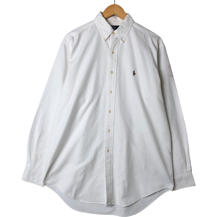 Ralph Lauren POLO by Ralph Lauren YARMOUTH long sleeve button down shirt, men's size M cotton white type Vintage Second Hand