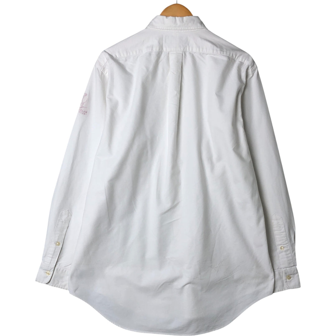Ralph Lauren POLO by Ralph Lauren YARMOUTH long sleeve button down shirt, men's size M cotton white type Vintage Second Hand