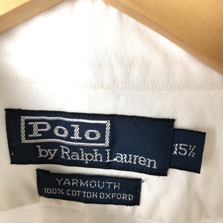 Ralph Lauren POLO by Ralph Lauren YARMOUTH long sleeve button down shirt, men's size M cotton white type Vintage Second Hand