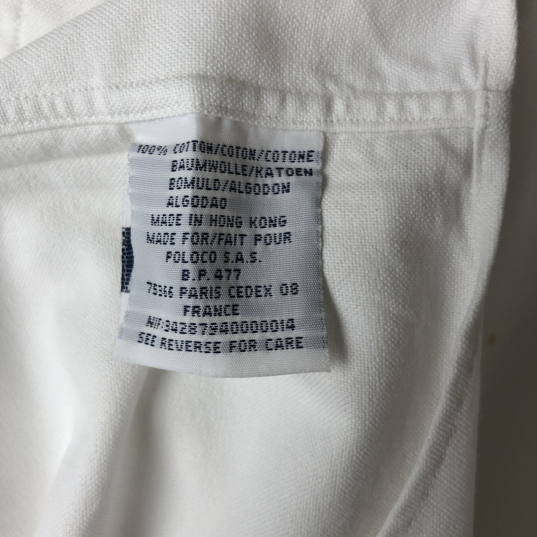 Ralph Lauren POLO by Ralph Lauren YARMOUTH long sleeve button down shirt, men's size M cotton white type Vintage Second Hand