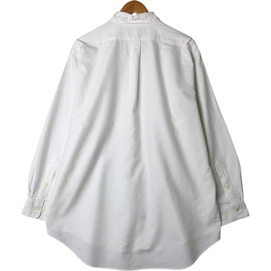 Ralph Lauren YARMOUTH long sleeve button down shirt, men's size L cotton white type Vintage Second Hand
