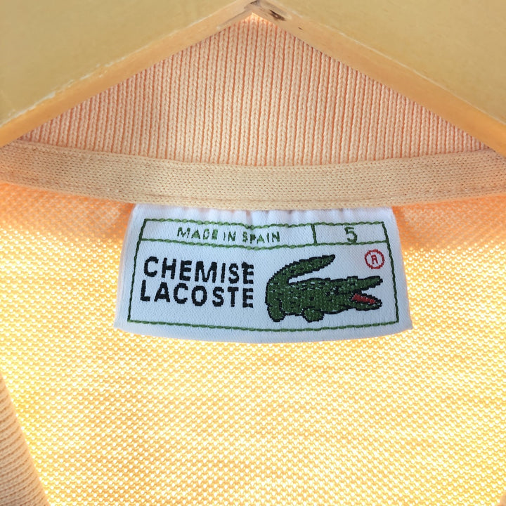 80'S Lacoste LACOSTE short sleeve polo shirt size 5 men's M size vintage cotton orange type Vintage Second Hand