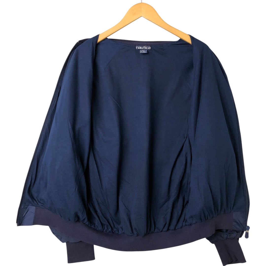 90'S NAUTICA Back Logo Nylon Blouson Men's XL Nylon navy blue type Vintage Second Hand