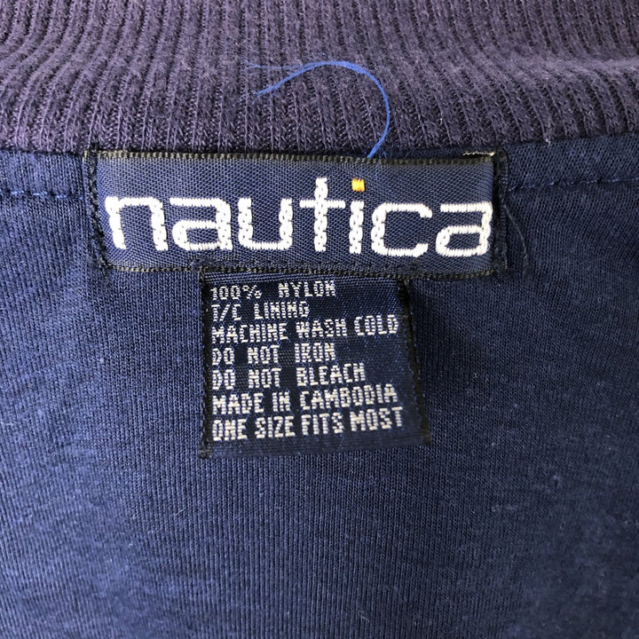 90'S NAUTICA Back Logo Nylon Blouson Men's XL Nylon navy blue type Vintage Second Hand