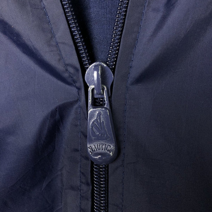 90'S NAUTICA Back Logo Nylon Blouson Men's XL Nylon navy blue type Vintage Second Hand