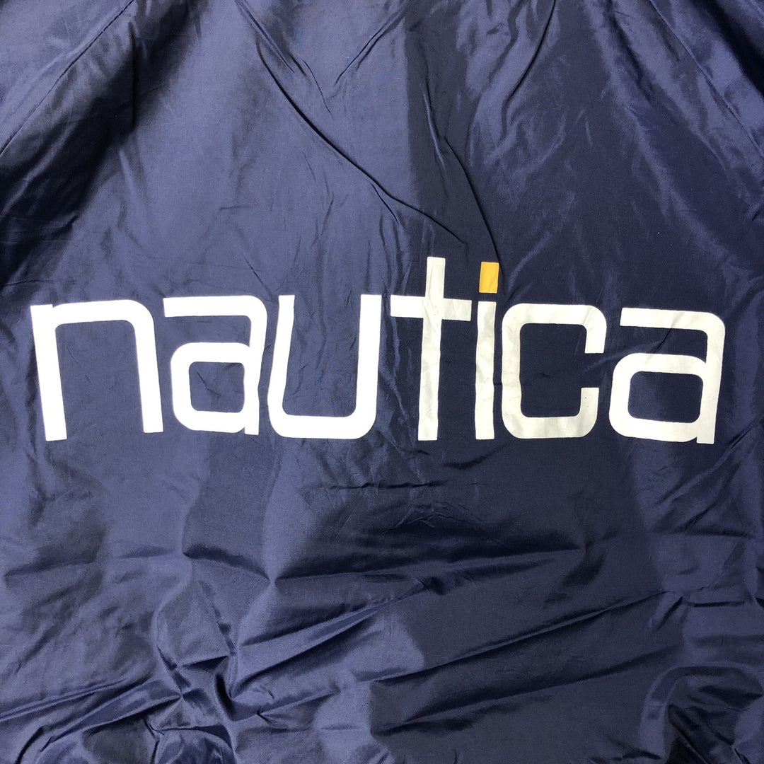 90'S NAUTICA Back Logo Nylon Blouson Men's XL Nylon navy blue type Vintage Second Hand