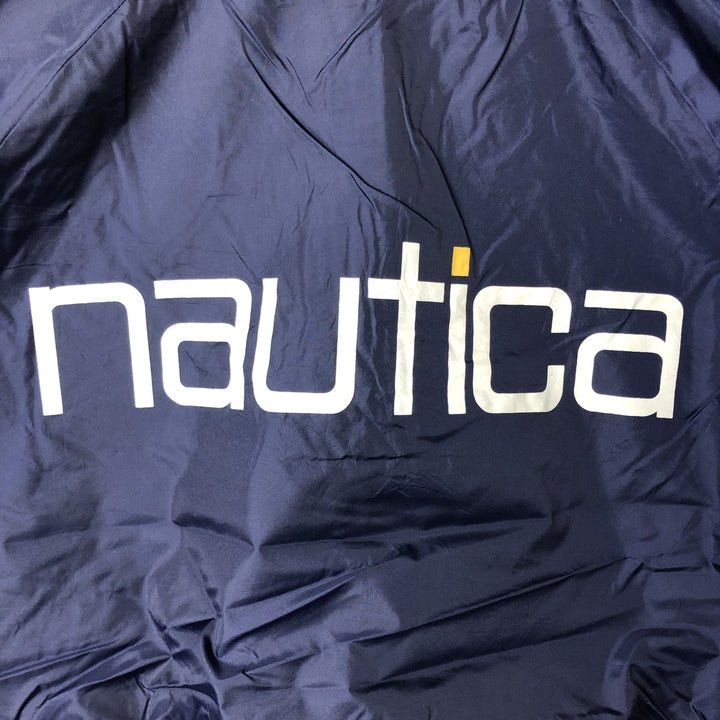90'S NAUTICA Back Logo Nylon Blouson Men's XL Nylon navy blue type Vintage Second Hand