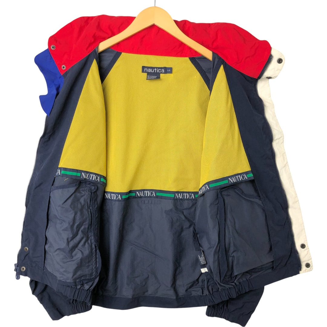 90'S NAUTICA sailing jacket, men's size L Nylon navy blue type Vintage Second Hand