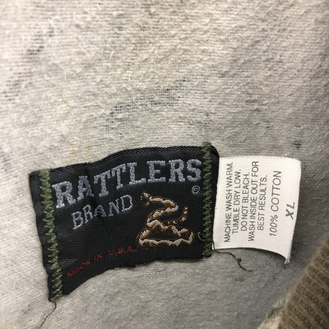 90'S RATTLERS Camouflage Pattern Real Tree Camo Cotton Blouson Made in USA Men's XL Vintage cotton brown type Vintage Second Hand