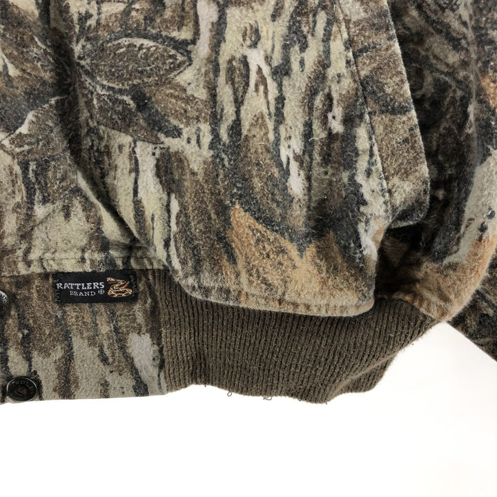 90'S RATTLERS Camouflage Pattern Real Tree Camo Cotton Blouson Made in USA Men's XL Vintage cotton brown type Vintage Second Hand
