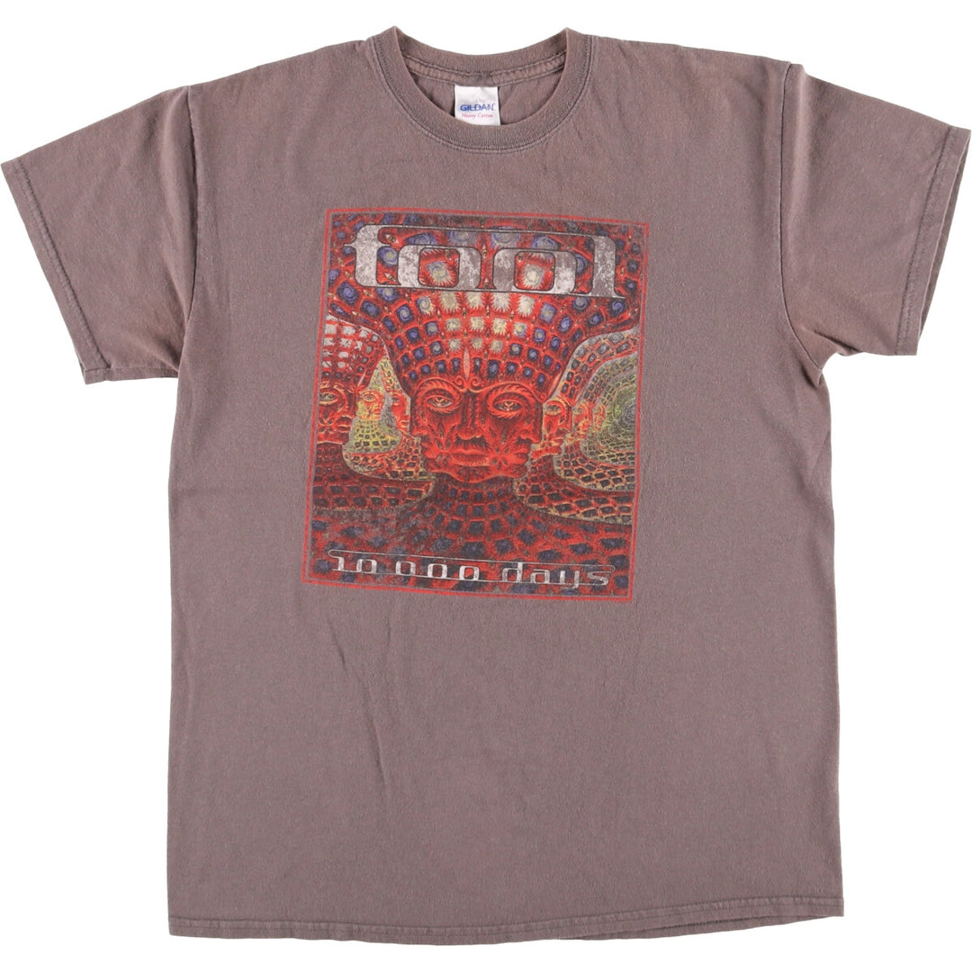 00'S Gildan Tool Band T-shirt, Men's M size cotton brown type Vintage Second Hand