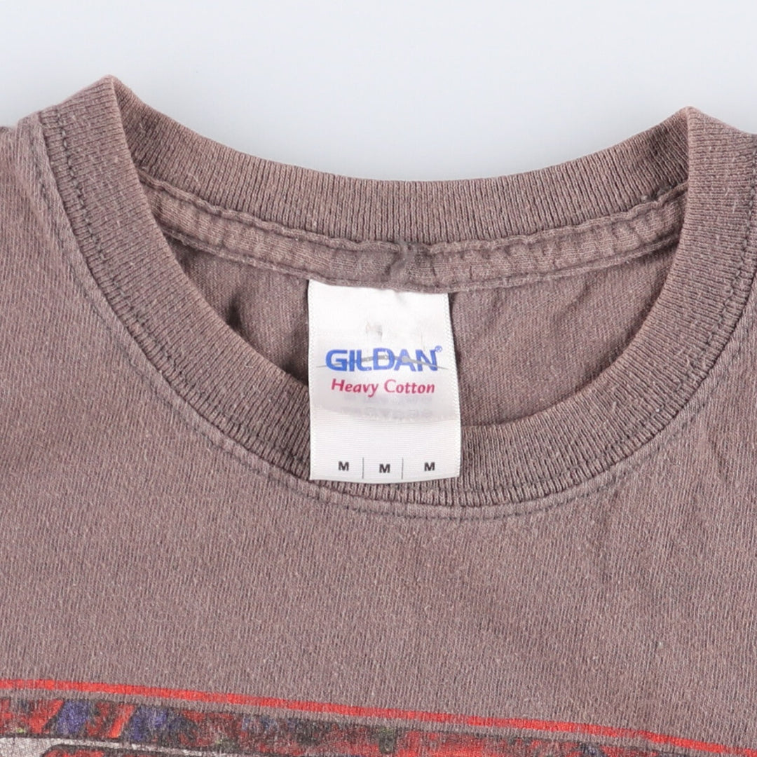 00'S Gildan Tool Band T-shirt, Men's M size cotton brown type Vintage Second Hand