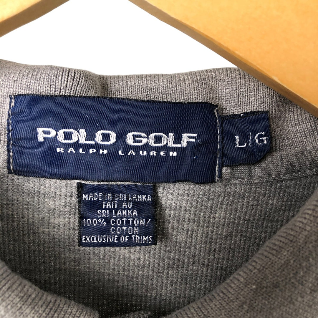 Ralph Lauren POLO GOLF Polo Golf short sleeve polo shirt for men size L cotton gray type Vintage Second Hand