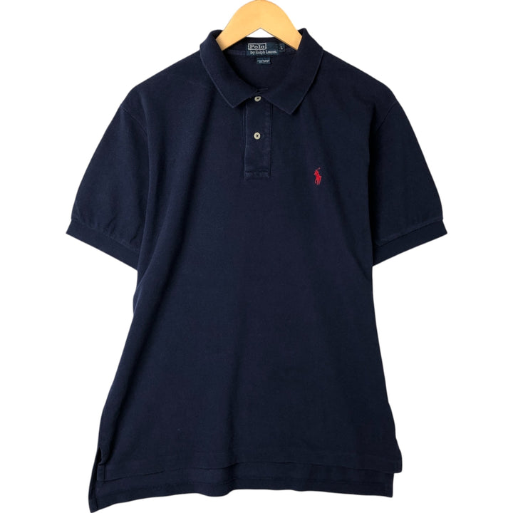 Ralph Lauren POLO by Ralph Lauren short sleeve polo shirt, men's size L cotton navy blue type Vintage Second Hand