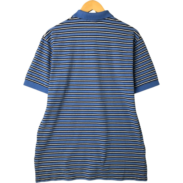 Ralph Lauren POLO by Ralph Lauren short sleeve striped polo shirt, men's size L cotton Blue type light blue Vintage Second Hand