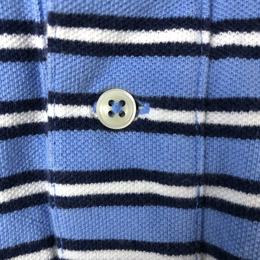 Ralph Lauren POLO by Ralph Lauren short sleeve striped polo shirt, men's size L cotton Blue type light blue Vintage Second Hand