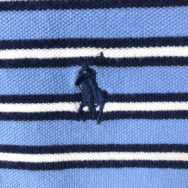 Ralph Lauren POLO by Ralph Lauren short sleeve striped polo shirt, men's size L cotton Blue type light blue Vintage Second Hand