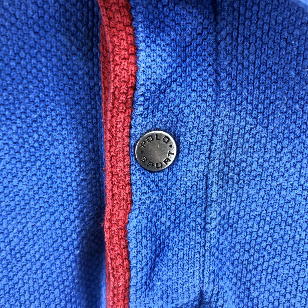 Ralph Lauren POLO SPORT short sleeve polo shirt, men's XL size cotton blue type Vintage Second Hand