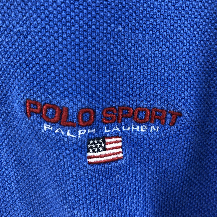 Ralph Lauren POLO SPORT short sleeve polo shirt, men's XL size cotton blue type Vintage Second Hand