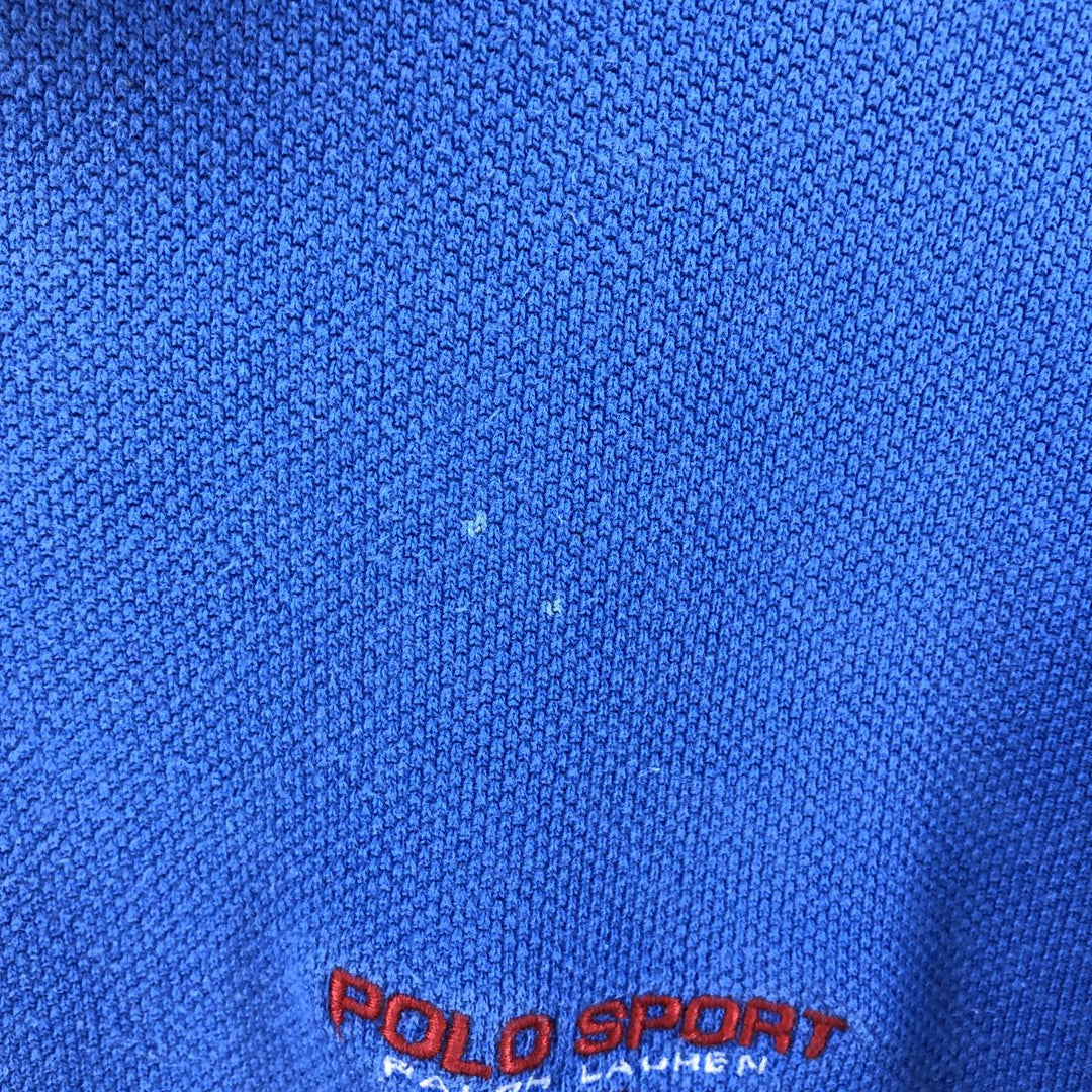 Ralph Lauren POLO SPORT short sleeve polo shirt, men's XL size cotton blue type Vintage Second Hand