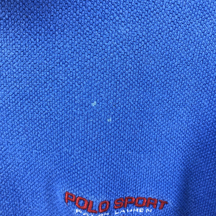 Ralph Lauren POLO SPORT short sleeve polo shirt, men's XL size cotton blue type Vintage Second Hand