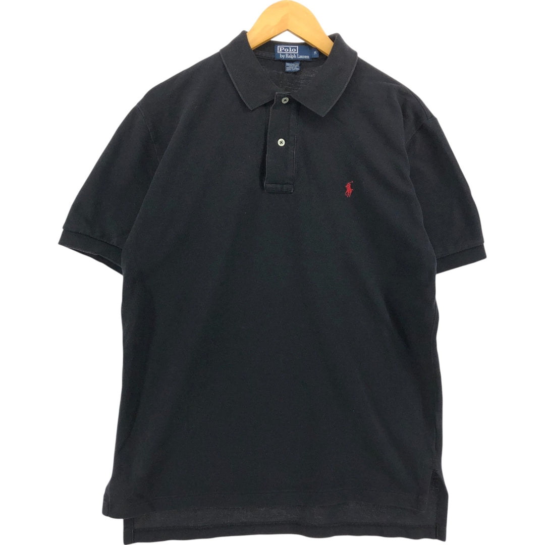 Ralph Lauren POLO by Ralph Lauren short sleeve polo shirt, men's size M cotton black type Vintage Second Hand