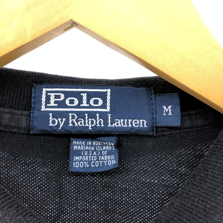 Ralph Lauren POLO by Ralph Lauren short sleeve polo shirt, men's size M cotton black type Vintage Second Hand