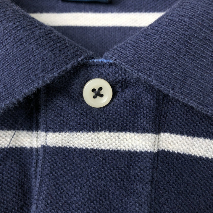 Ralph Lauren POLO by Ralph Lauren Multi-border short sleeve striped polo shirt Men's size L cotton navy blue type Vintage Second Hand