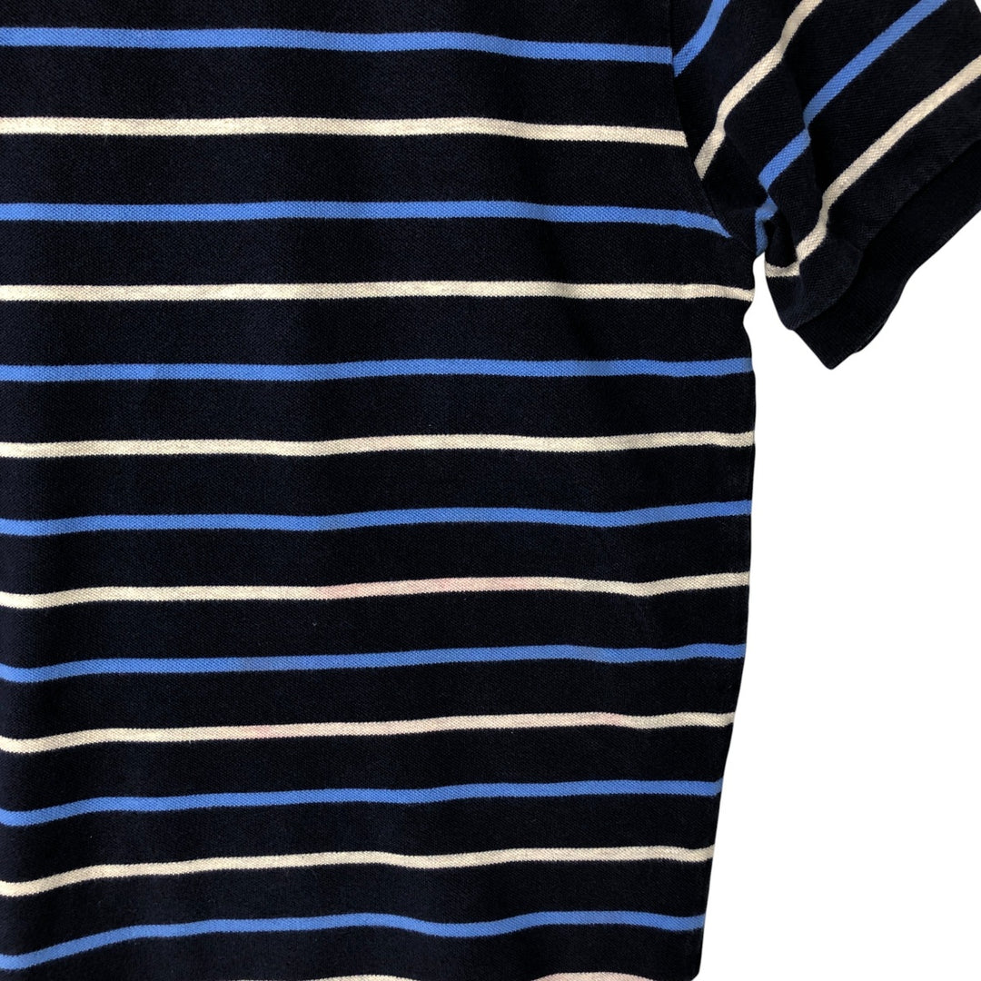 Ralph Lauren POLO by Ralph Lauren Multi-border short sleeve striped polo shirt Men's size L cotton navy blue type Vintage Second Hand