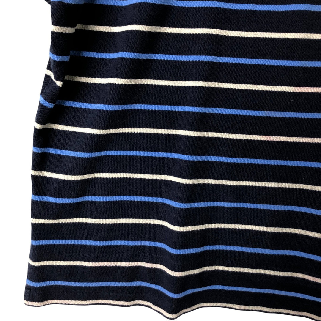 Ralph Lauren POLO by Ralph Lauren Multi-border short sleeve striped polo shirt Men's size L cotton navy blue type Vintage Second Hand