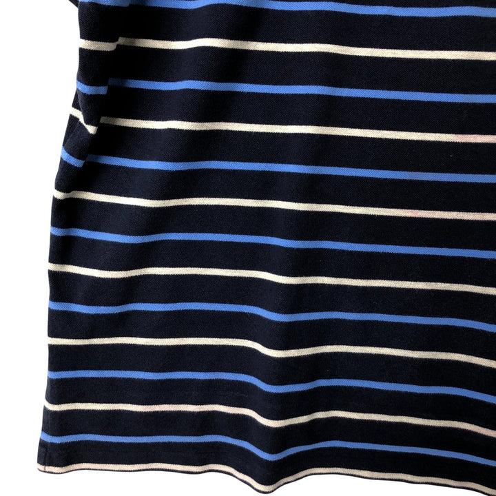 Ralph Lauren POLO by Ralph Lauren Multi-border short sleeve striped polo shirt Men's size L cotton navy blue type Vintage Second Hand