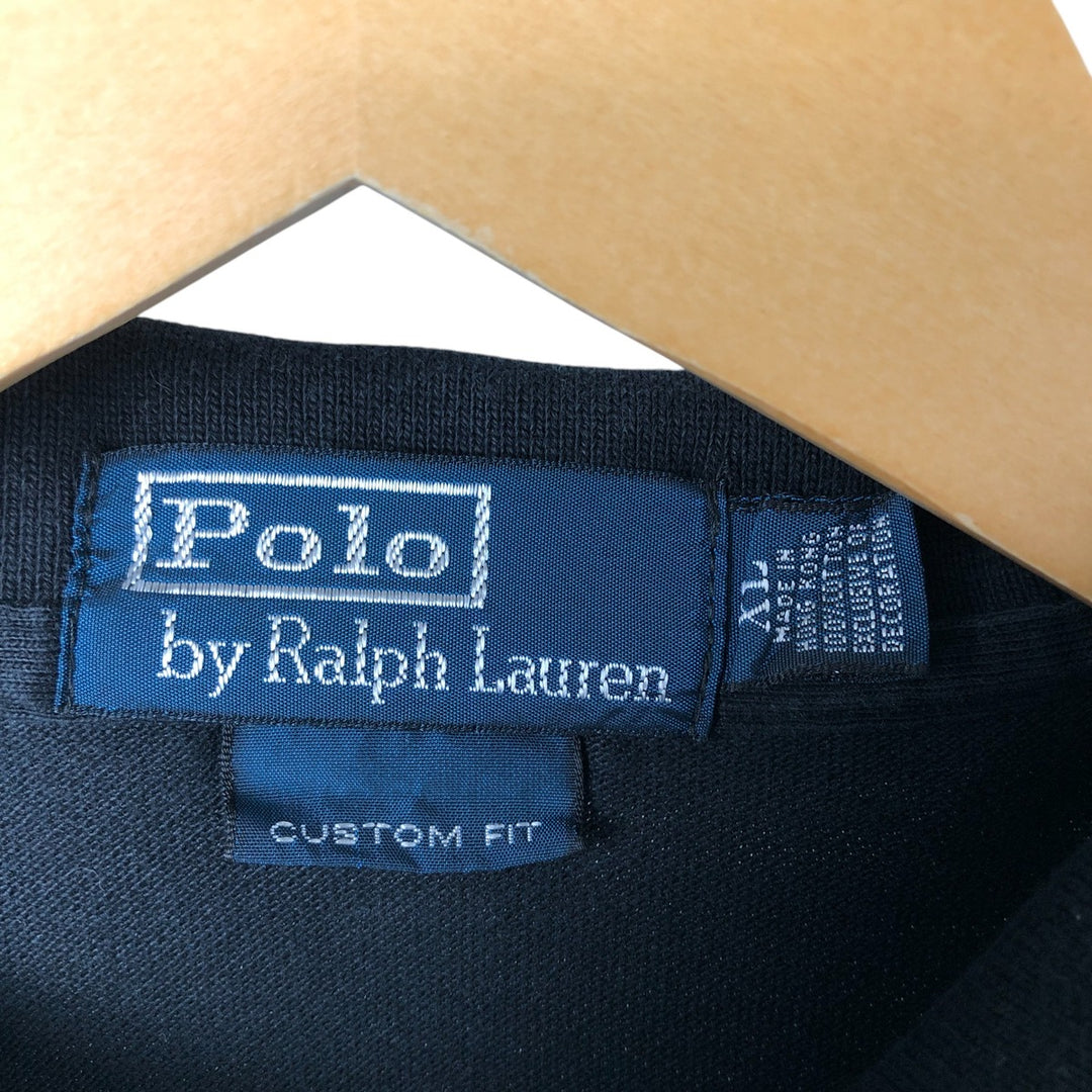 Ralph Lauren POLO by Ralph Lauren CUSTOM FIT short sleeve polo shirt, men's XL size cotton black type Vintage Second Hand