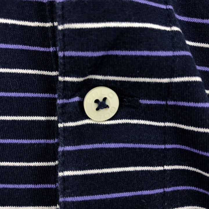 Ralph Lauren POLO GOLF PRO FIT short sleeve striped polo shirt for men, size XXL Pima Cotton navy blue type Vintage Second Hand