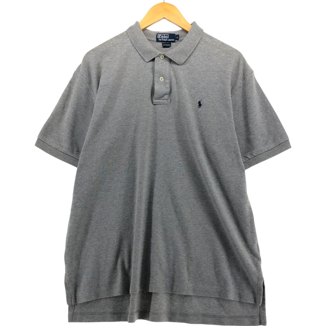 Ralph Lauren POLO by Ralph Lauren short sleeve polo shirt, men's size L cotton gray type Vintage Second Hand