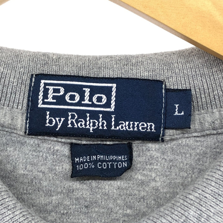 Ralph Lauren POLO by Ralph Lauren short sleeve polo shirt, men's size L cotton gray type Vintage Second Hand