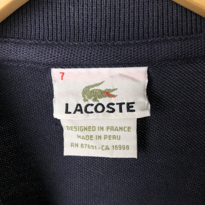 Lacoste LACOSTE Short Sleeve Polo Shirt No. 7 Men's XXL cotton navy blue type Vintage Second Hand