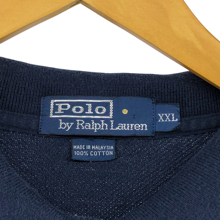 Ralph Lauren POLO by Ralph Lauren short sleeve polo shirt, men's size XXL cotton navy blue type Vintage Second Hand