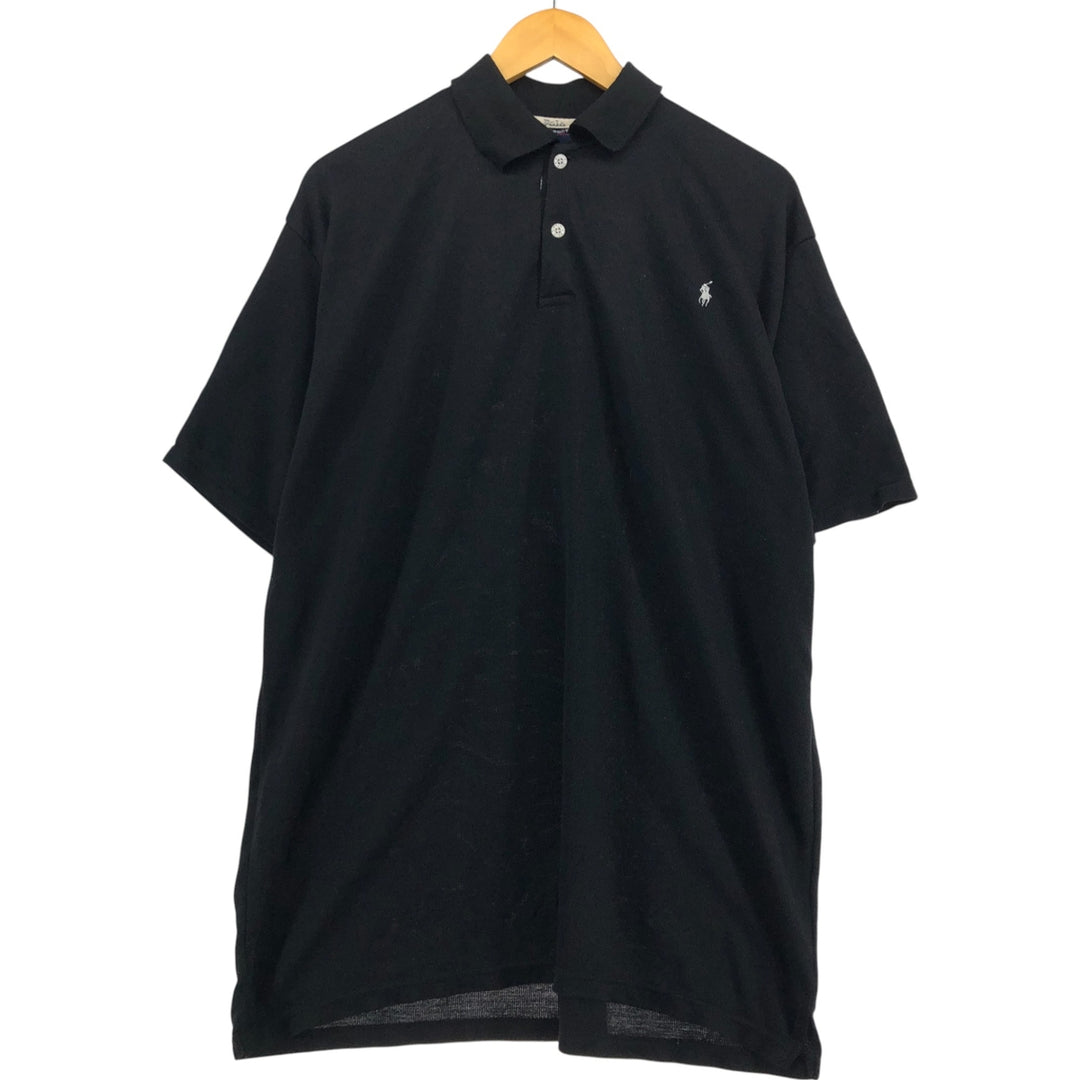 Ralph Lauren POLO SPORT short sleeve polo shirt for men, size XXL cotton black type Vintage Second Hand