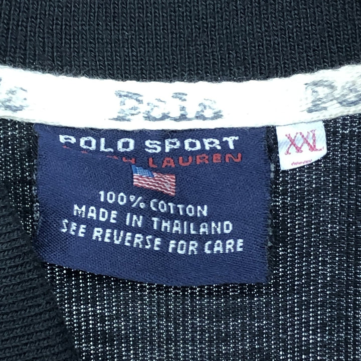 Ralph Lauren POLO SPORT short sleeve polo shirt for men, size XXL cotton black type Vintage Second Hand