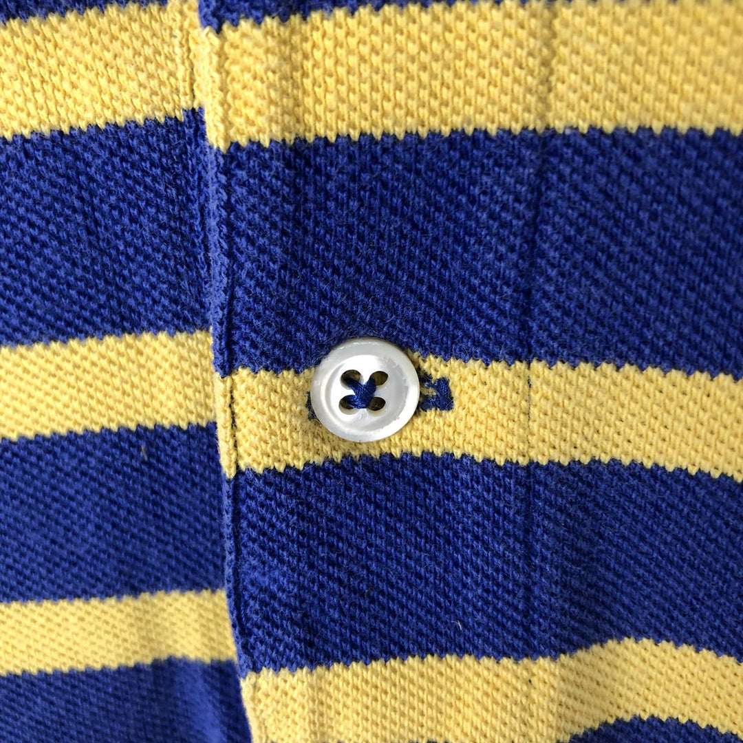 Ralph Lauren POLO by Ralph Lauren The big shirt, short sleeve, striped polo shirt, men's size L cotton blue type Vintage Second Hand